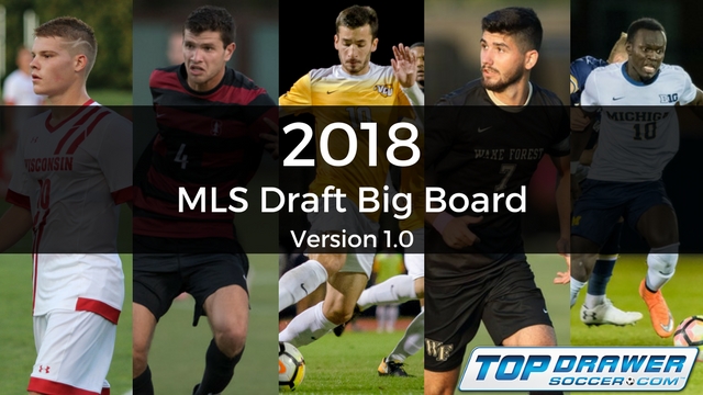 2018 MLS Draft Big Board: Version 1.0