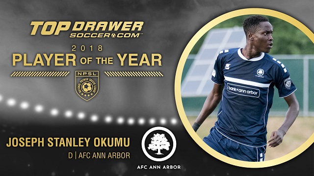 Joseph Okumu won the inaugural TopDrawerSoccer.com NPSL Player of the Year honor.