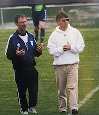 Craig Ewing (left) saw his coaching career end sooner than expected when Kansas canceled spring sports.