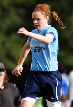 girls youth club soccer player lauren miller
