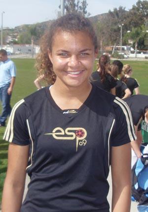 Elite girls club soccer player Maya Theuer.