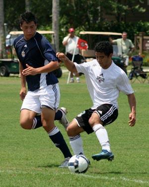 Elite boys club soccer players compete in a club soccer tournament