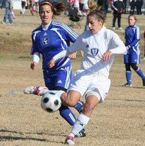 Elite club soccer player Catherine Sessions of Woodbury soccer club.