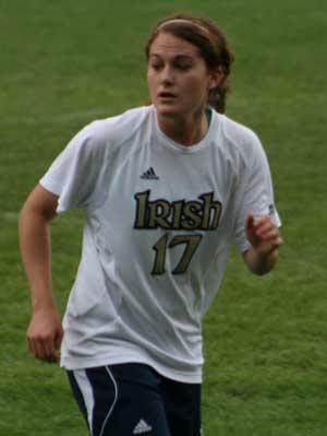 notre dame women's college soccer player courtney barg