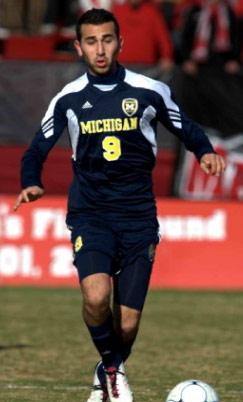 michigan men's college soccer player justin meram