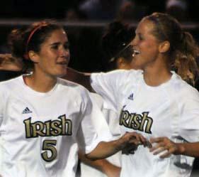 Notre Dame women's college soccer players.