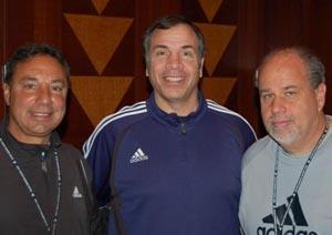 Elite soccer coaches Tony DiCiccio, Bruce Arena, and Ray Reid