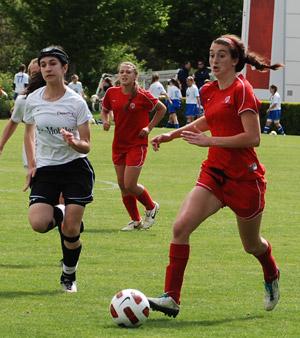 girls youth club soccer player