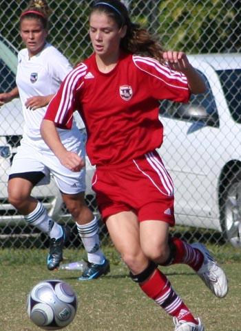 Elite club soccer player Nicole Breece.