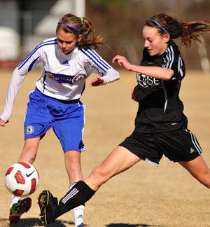 girls youth club soccer players