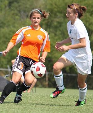 girls youth club soccer players.