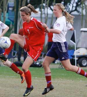 girls youth club soccer players