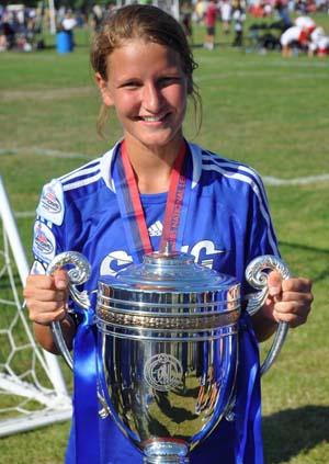 elite youth girls club soccer player