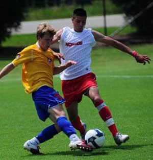 elite boys club soccer players in a youth club soccer tournament