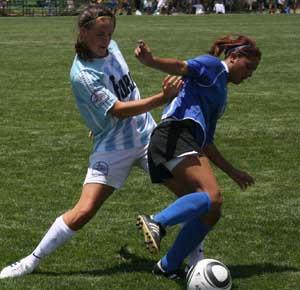 elite boys and girls youth club soccer players at a youth club soccer tournament