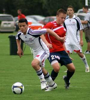 elite boys youth club soccer players in a boys club soccer tournemtn