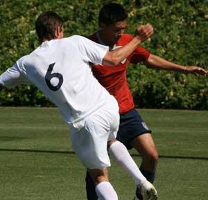elite boys club soccer players and mens college soccer players