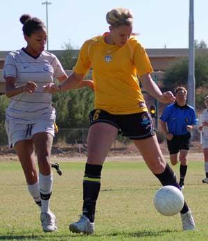 elite girls club soccer players in a girls club soccer tournament