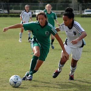 Girls club soccer players.