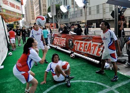 Futboleros bring the crowds to their feet with their freestyle