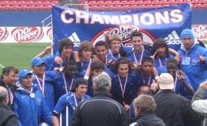 Elite boy club soccer players.