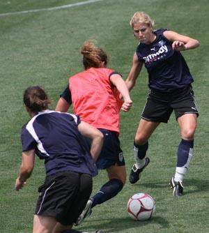 Elite girl club soccer players.