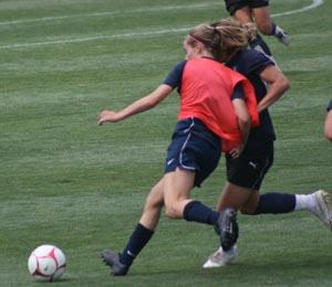 Elite girl women club soccer players.