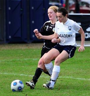 Elite club soccer player Kylie Schwartz competes.