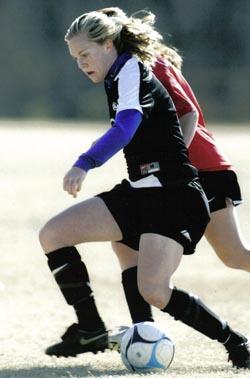 Elite club soccer player Kelsey Loupee.