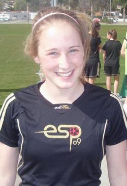 Elite club soccer player Caroline Brawner.